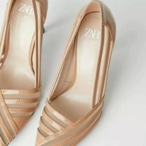 ZARA Beige Mesh Heels